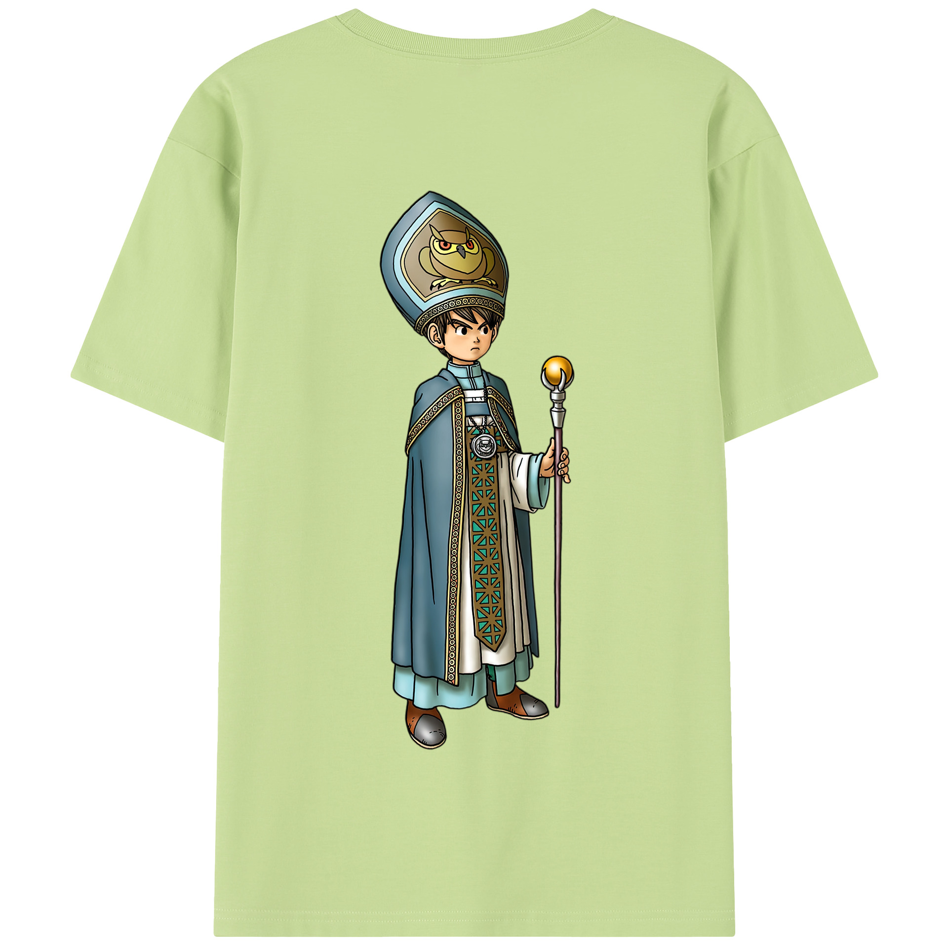 （画像用） ドラゴンクエスト Doragon Kuesuto Dragon Quest 綿100％半袖Tシャツ（背面プリント）